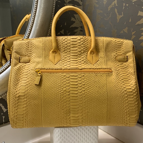 Yellow python skin bag - Picture 2 of 5